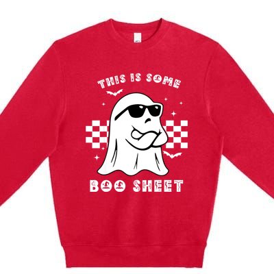 Funny Vintage Halloween Boo Ghost This Is Some Boo Sheet Gift Premium Crewneck Sweatshirt