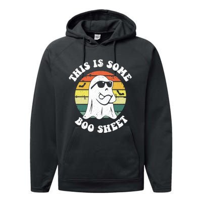 Funny Vintage Halloween Boo Ghost This Is Some Boo Sheet Gift Performance Fleece Hoodie