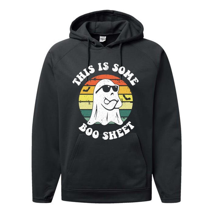 Funny Vintage Halloween Boo Ghost This Is Some Boo Sheet Gift Performance Fleece Hoodie