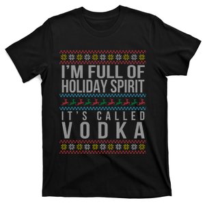 Funny Vodka Holiday Party Ugly Drinking Christmas Design T-Shirt