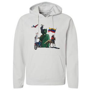 Free Venezuela Hasta El Final Abajo Cadenas Performance Fleece Hoodie