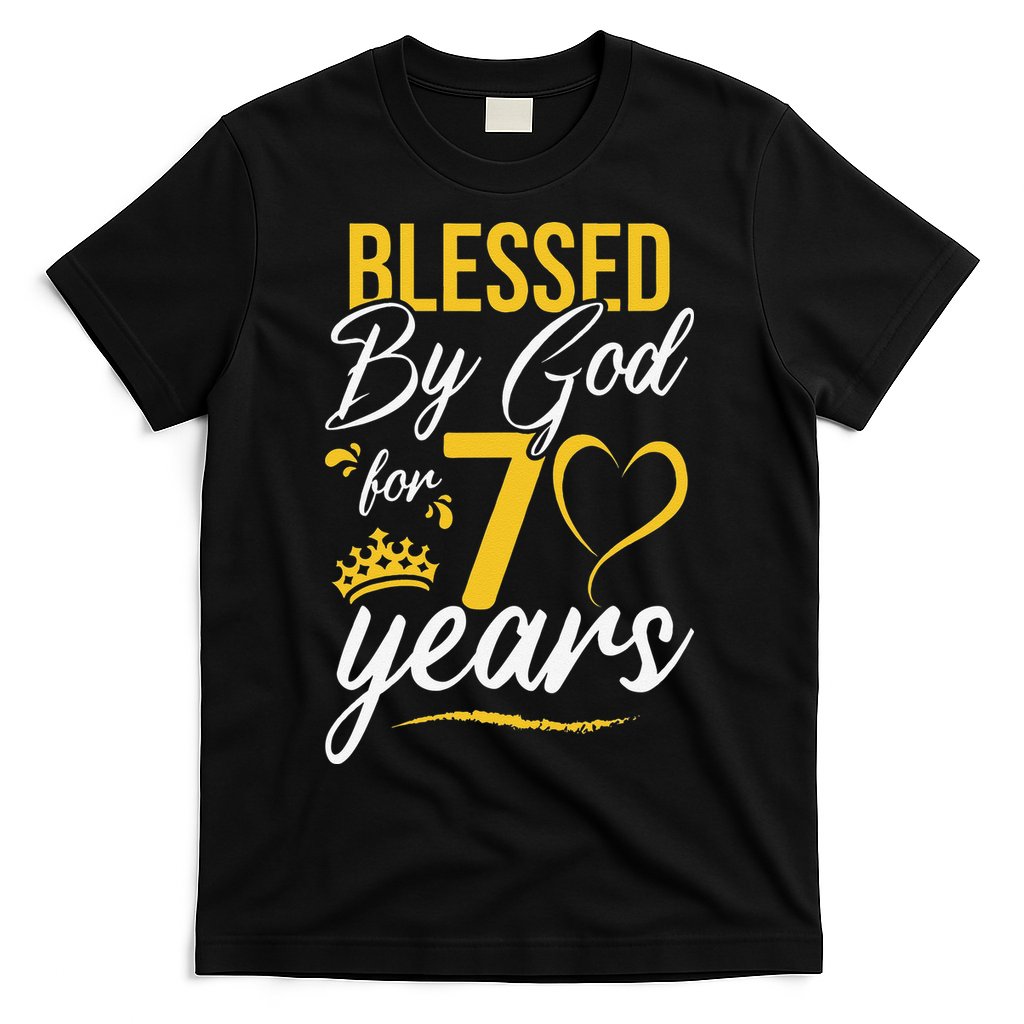 Funny Vintage Happy 70 Years Blessed By God For 70th Birthday Gift T-Shirt