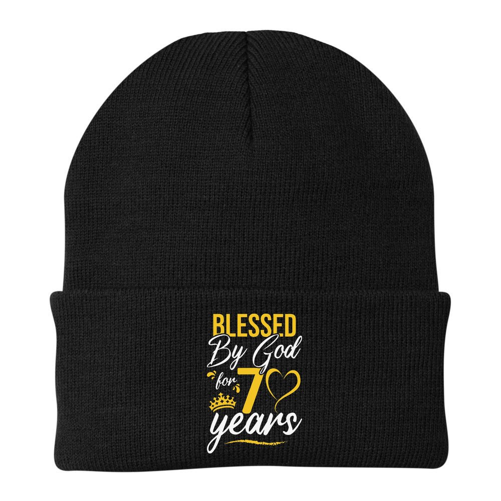 Funny Vintage Happy 70 Years Blessed By God For 70th Birthday Gift Beanie
