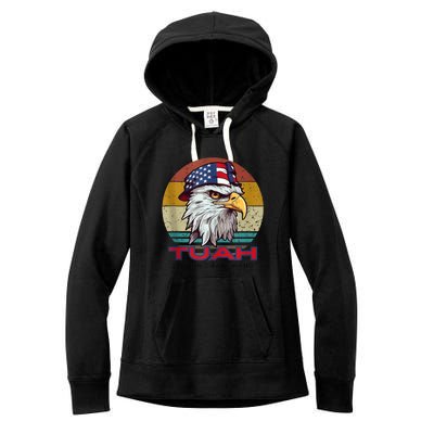 Funny Vintage Hawk Tuah Spit On That Thang Hawk Tua Gift Women's Fleece Hoodie