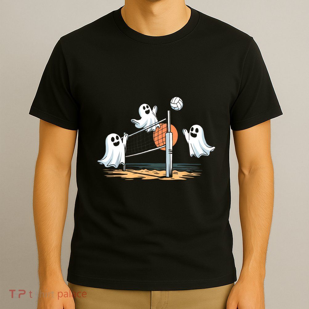Funny Volleyball Halloween Ghostvolleyball Sports Lovers T-Shirt
