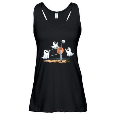 Funny Volleyball Halloween Ghostvolleyball Sports Lovers Ladies Essential Flowy Tank
