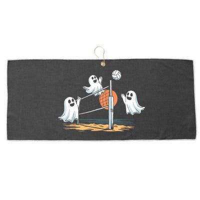 Funny Volleyball Halloween Ghostvolleyball Sports Lovers Large Microfiber Waffle Golf Towel