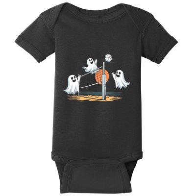 Funny Volleyball Halloween Ghostvolleyball Sports Lovers Baby Bodysuit