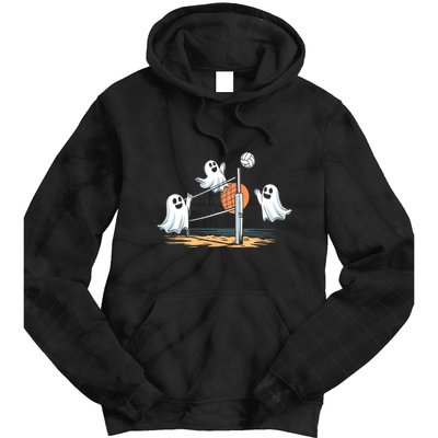 Funny Volleyball Halloween Ghostvolleyball Sports Lovers Tie Dye Hoodie
