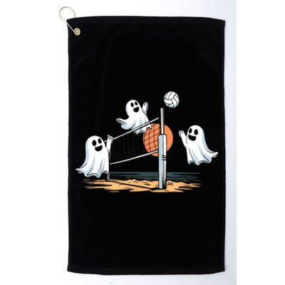 Funny Volleyball Halloween Ghostvolleyball Sports Lovers Platinum Collection Golf Towel