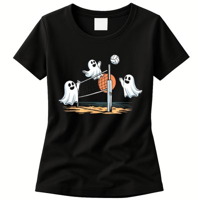 Funny Volleyball Halloween Ghostvolleyball Sports Lovers Women's T-Shirt