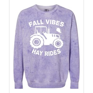 Fall Vibes Hay Rides Season Colorblast Crewneck Sweatshirt