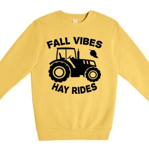 Fall Vibes Hay Rides Season Premium Crewneck Sweatshirt