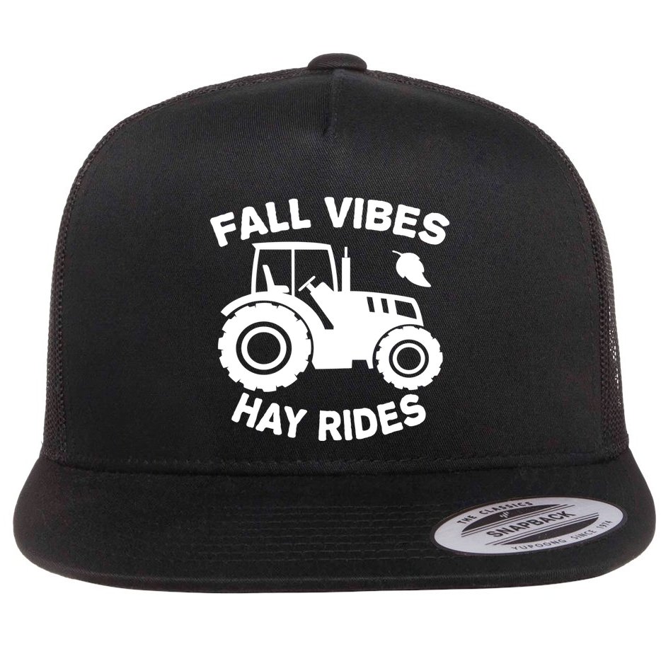 Fall Vibes Hay Rides Season Flat Bill Trucker Hat
