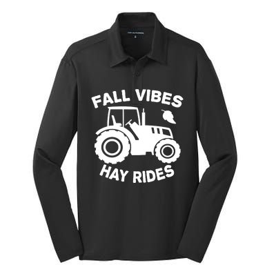 Fall Vibes Hay Rides Season Silk Touch Performance Long Sleeve Polo