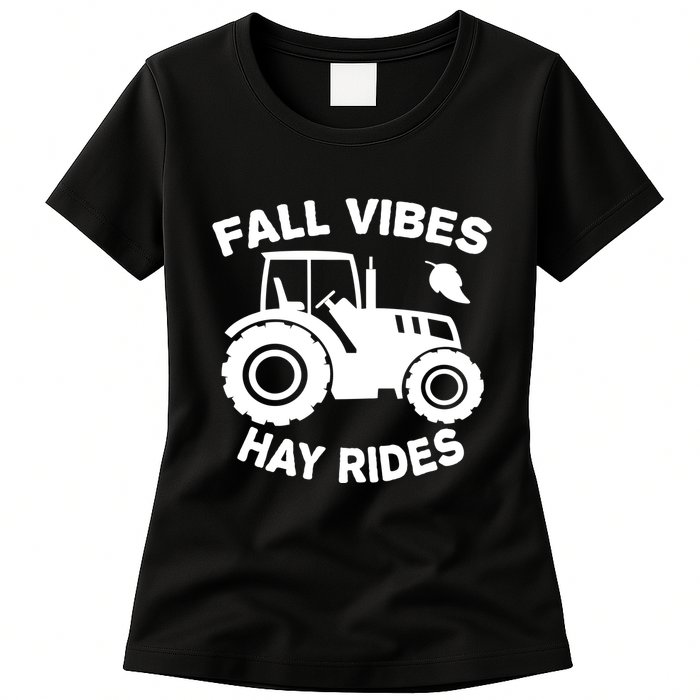 Fall Vibes Hay Rides Season Womens T-Shirt