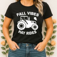 Fall Vibes Hay Rides Season Womens T-Shirt