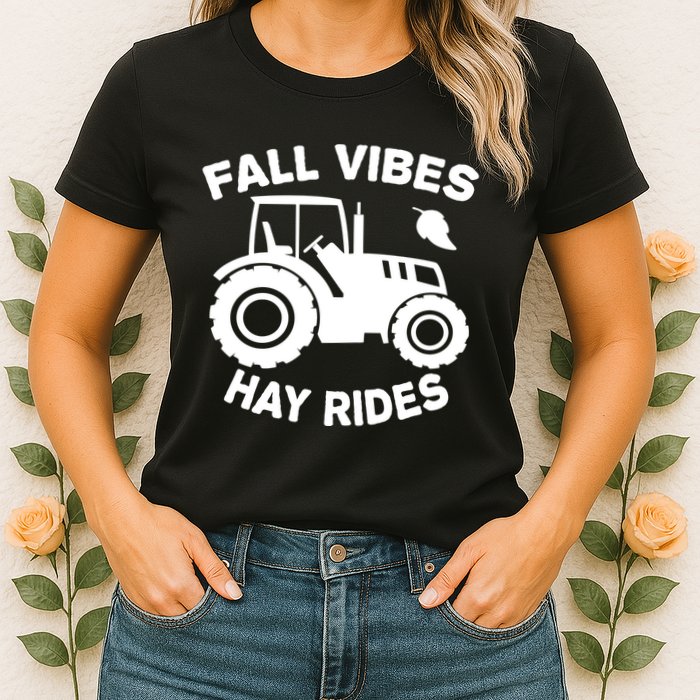 Fall Vibes Hay Rides Season Womens T-Shirt