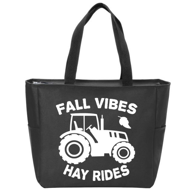 Fall Vibes Hay Rides Season Zip Tote Bag