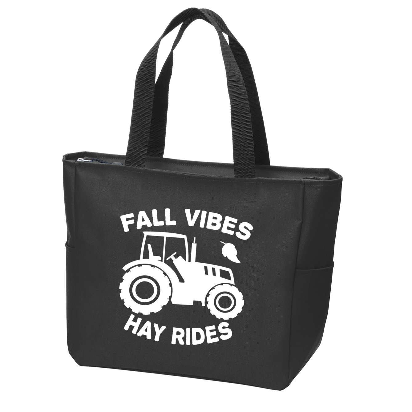 Fall Vibes Hay Rides Season Zip Tote Bag