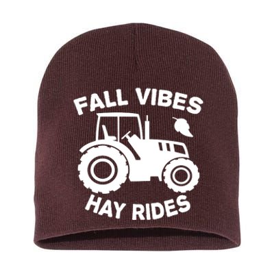 Fall Vibes Hay Rides Season Short Acrylic Beanie