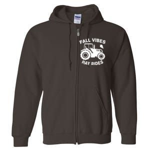 Fall Vibes Hay Rides Season Full Zip Hoodie