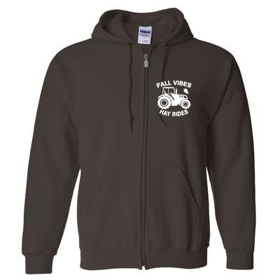 Fall Vibes Hay Rides Season Full Zip Hoodie