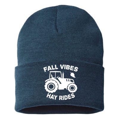 Fall Vibes Hay Rides Season Sustainable Knit Beanie