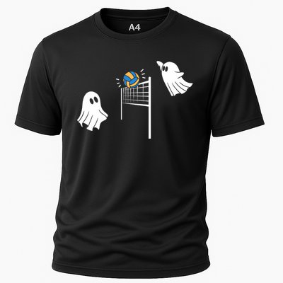 Funny Volleyball Halloween Ghost Volleyball Sports Lovers Cooling Performance Crew T-Shirt