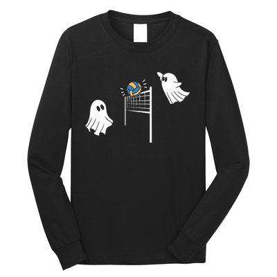 Funny Volleyball Halloween Ghost Volleyball Sports Lovers Long Sleeve Shirt