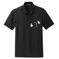 Funny Volleyball Halloween Ghost Volleyball Sports Lovers Dry Zone Grid Polo