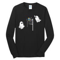 Funny Volleyball Halloween Ghost Volleyball Sports Lovers Tall Long Sleeve T-Shirt