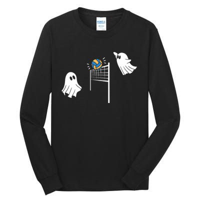 Funny Volleyball Halloween Ghost Volleyball Sports Lovers Tall Long Sleeve T-Shirt