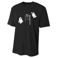 Funny Volleyball Halloween Ghost Volleyball Sports Lovers Performance Sprint T-Shirt