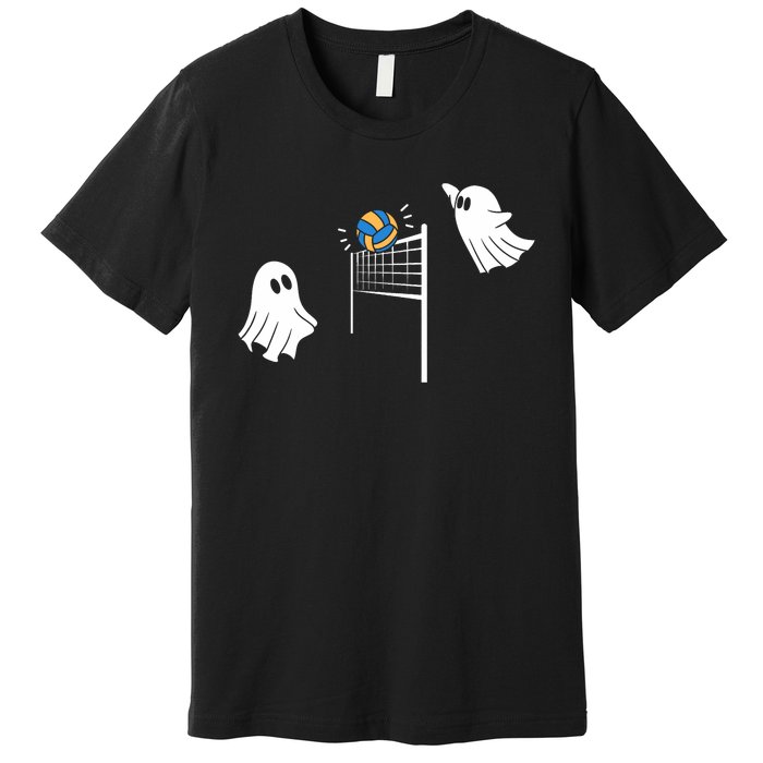 Funny Volleyball Halloween Ghost Volleyball Sports Lovers Premium T-Shirt