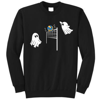 Funny Volleyball Halloween Ghost Volleyball Sports Lovers Tall Sweatshirt