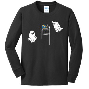 Funny Volleyball Halloween Ghost Volleyball Sports Lovers Kids Long Sleeve Shirt