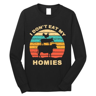 Funny Vegan I DonT Eat My Homies Vegetarian Vegan Vintage Long Sleeve Shirt