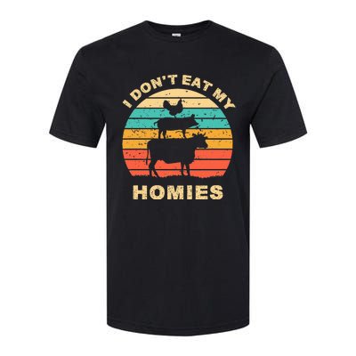 Funny Vegan I DonT Eat My Homies Vegetarian Vegan Vintage Softstyle® CVC T-Shirt