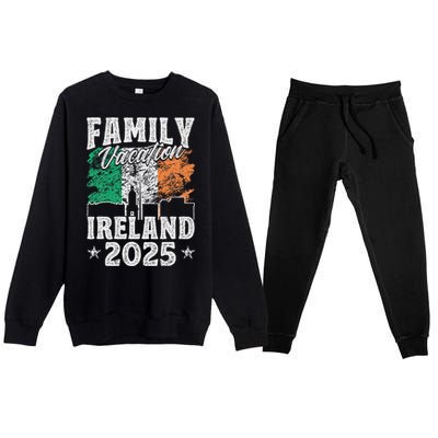 Family Vacation Ireland 2025 Beach Summer Vacation Premium Crewneck Sweatsuit Set