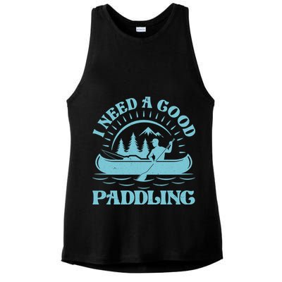 Funny Vintage I Need A Good Paddling Canoe Kayak Fan Ladies PosiCharge Tri-Blend Wicking Tank