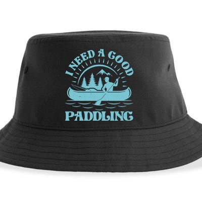 Funny Vintage I Need A Good Paddling Canoe Kayak Fan Sustainable Bucket Hat