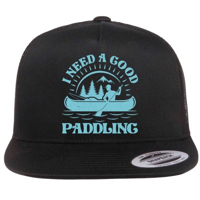 Funny Vintage I Need A Good Paddling Canoe Kayak Fan Flatbill Hat