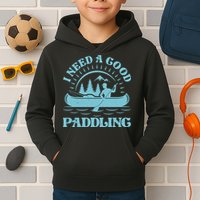 Funny Vintage I Need A Good Paddling Canoe Kayak Fan Kids Hoodie