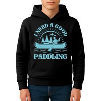 Funny Vintage I Need A Good Paddling Canoe Kayak Fan Kids Hoodie