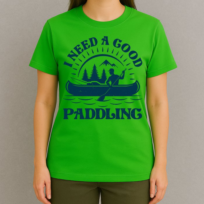 Funny Vintage I Need A Good Paddling Canoe Kayak Fan T-Shirt