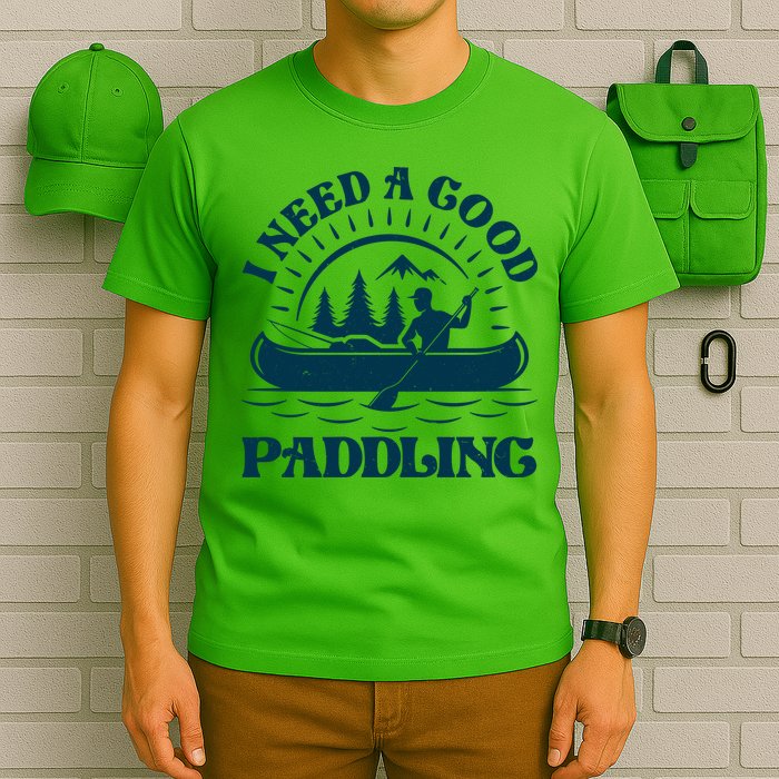 Funny Vintage I Need A Good Paddling Canoe Kayak Fan T-Shirt