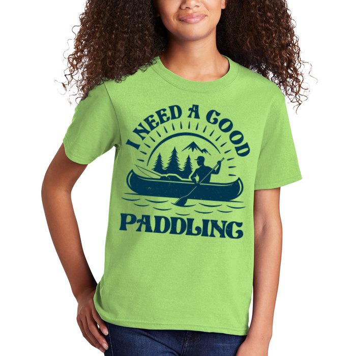 Funny Vintage I Need A Good Paddling Canoe Kayak Fan Kids T-Shirt
