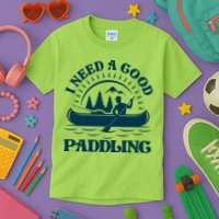 Funny Vintage I Need A Good Paddling Canoe Kayak Fan Kids T-Shirt
