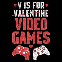 Funny V Is Video Games Valentines Day Couple Wool Snapback Cap